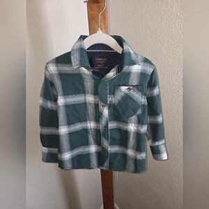 Nomad Kids Green and White Plaid Button Down Shirt